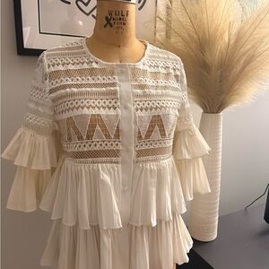 Elegant lace and pleated top